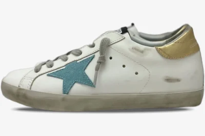Star White, Green & Gold Distressed Leather
