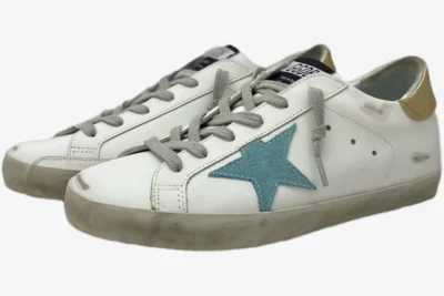 Star White, Green & Gold Distressed Leather