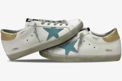 Star White, Green & Gold Distressed Leather
