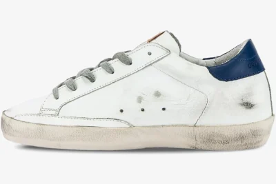 Star White Navy & Gold Glitter