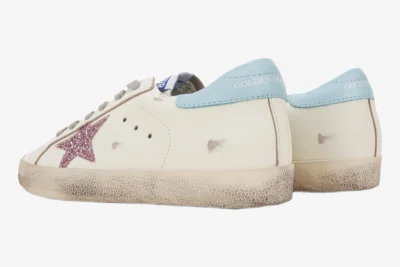 Star White Low Top Glitter Pink
