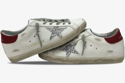 Star White Red Star Silver Glitter