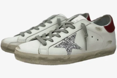 Star White Red Star Silver Glitter