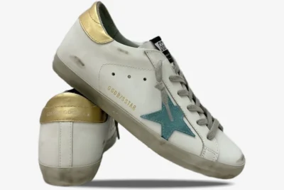 Star White, Green & Gold Distressed Leather
