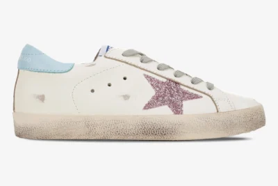 Star White Low Top Glitter Pink