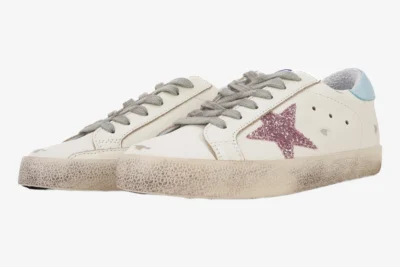 Star White Low Top Glitter Pink
