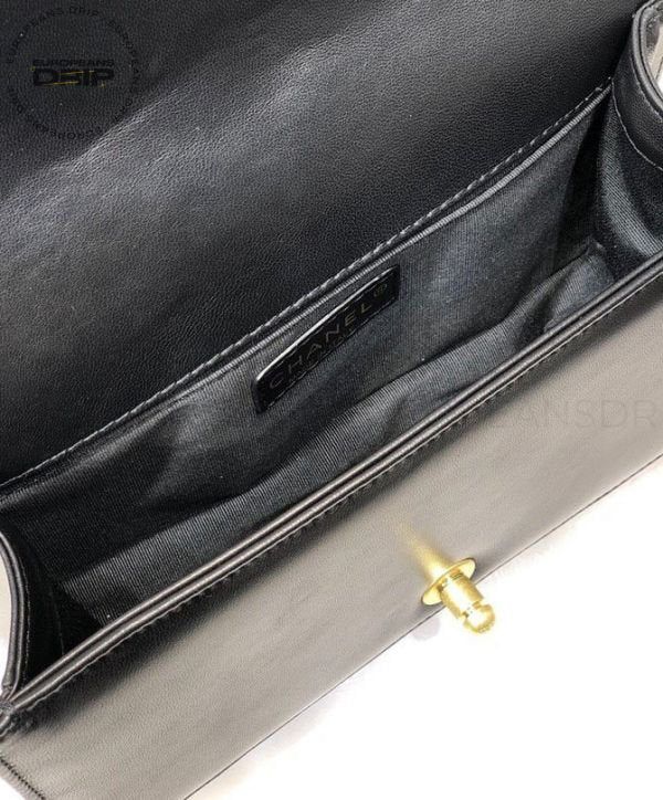 Boy flap Bag Black medium 25 cm