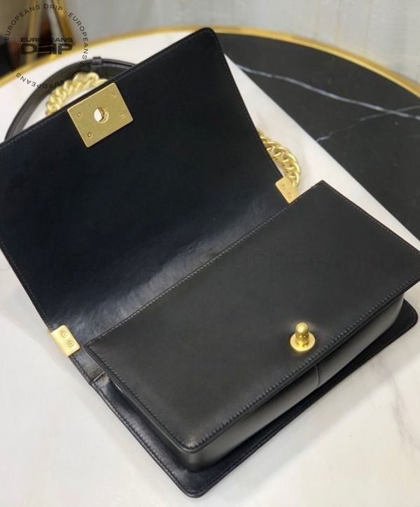 Boy flap Bag Black medium 25 cm