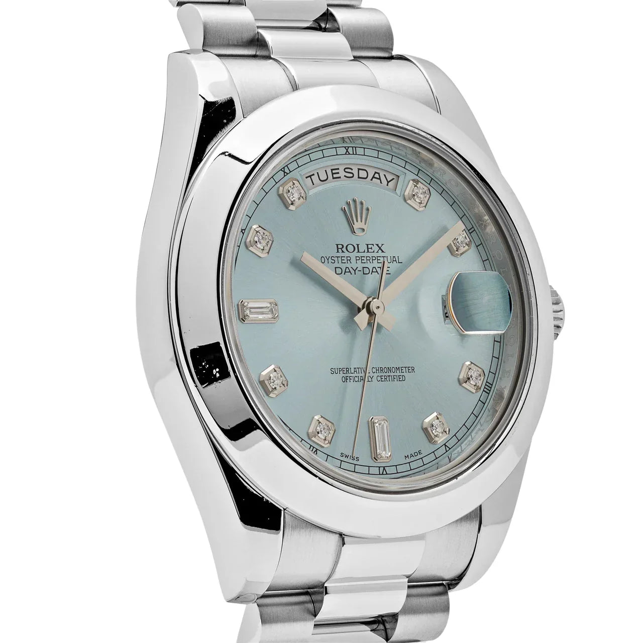 Day-Date II 218206 Platinum Blue Diamond Dial