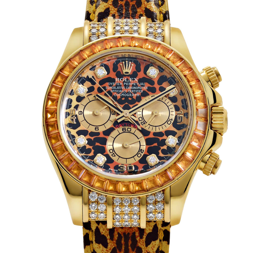 Yellow Gold Leopard Diamond Dial