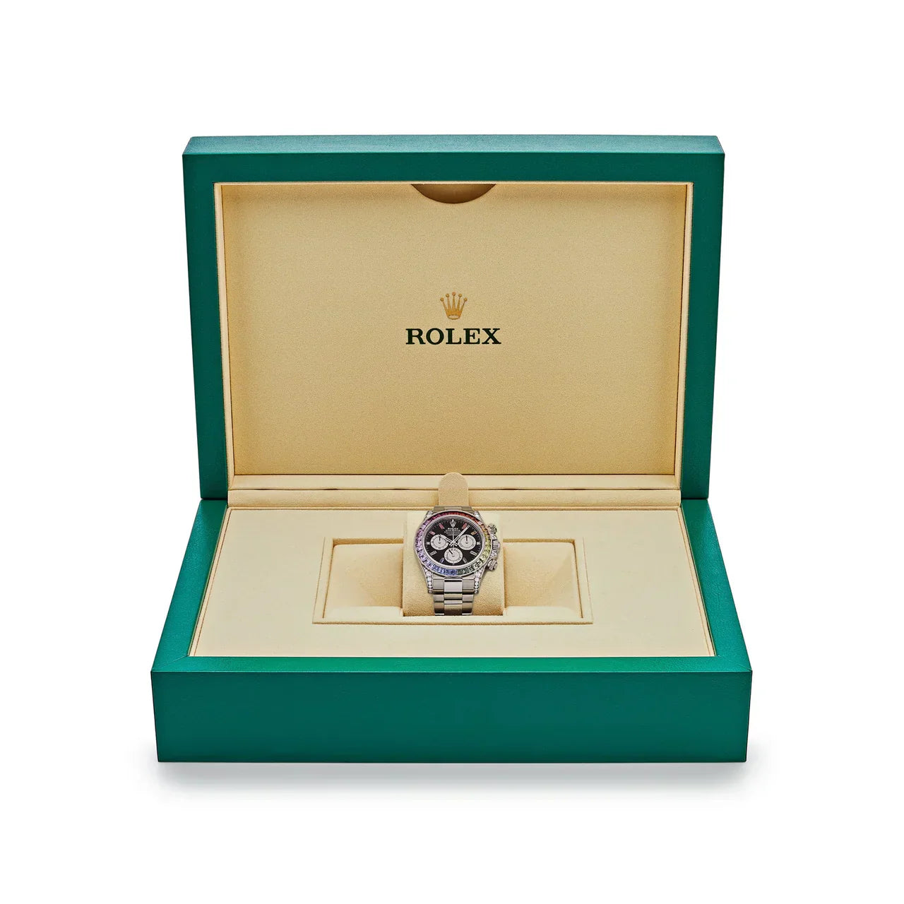 Daytona 116599RBOW 'Rainbow' White Gold Black Dial Sapphire Bezel (2022)