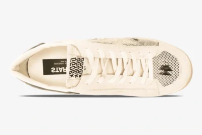 Star Dan White Leather and Mesh Distressed