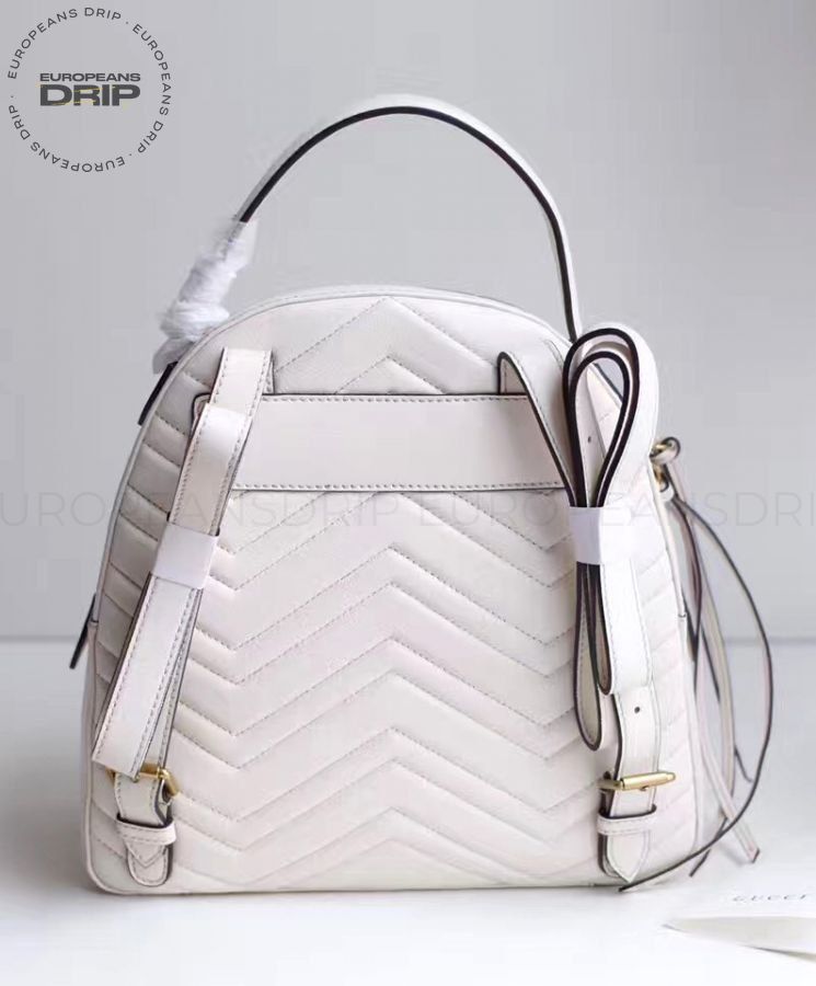 GG Marmont Backpack White 24 cm